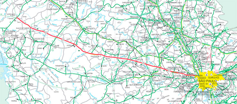 Mapa da Rodovia Castelo Branco Mapa da Rodovia Castelo Branco